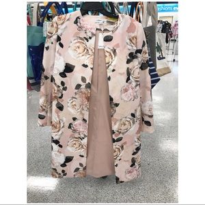 Calvin Klein Blush Floral Coat Size 8